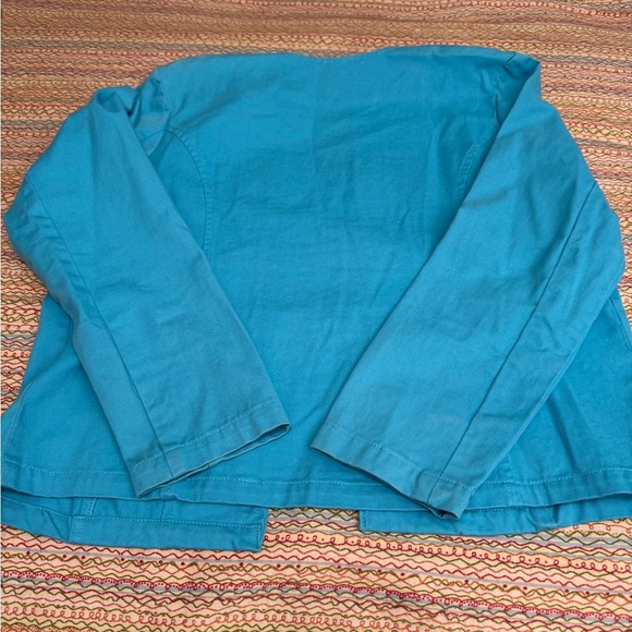 Life Style Jacket Womens Aqua Blue Stone Embellished Coat Sequin Hook Eye Size M - Picture 7 of 14